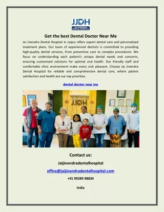 Get the best Dental Doctor Near Me