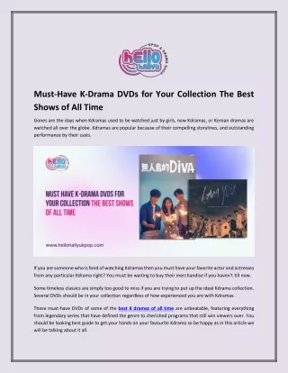 Must Have KDrama DVDs for Your Collection The Best Shows of All Time