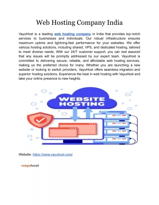 Web Hosting Company India