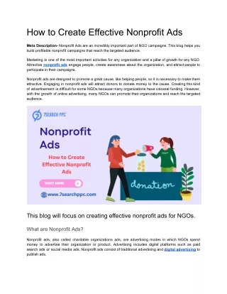 how to create effective nonprofit ads
