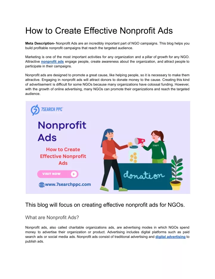 how to create effective nonprofit ads