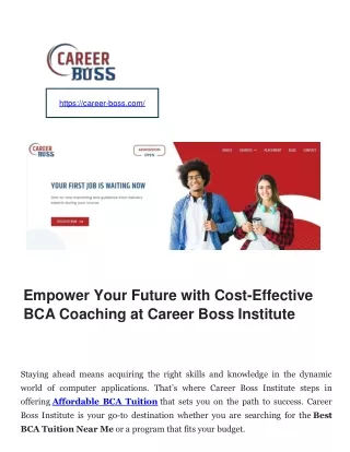 Affordable BCA Tuition - Career Boss Institute