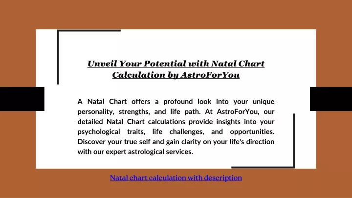 unveil your potential with natal chart