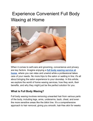 _Experience Convenient Full Body Waxing at Home
