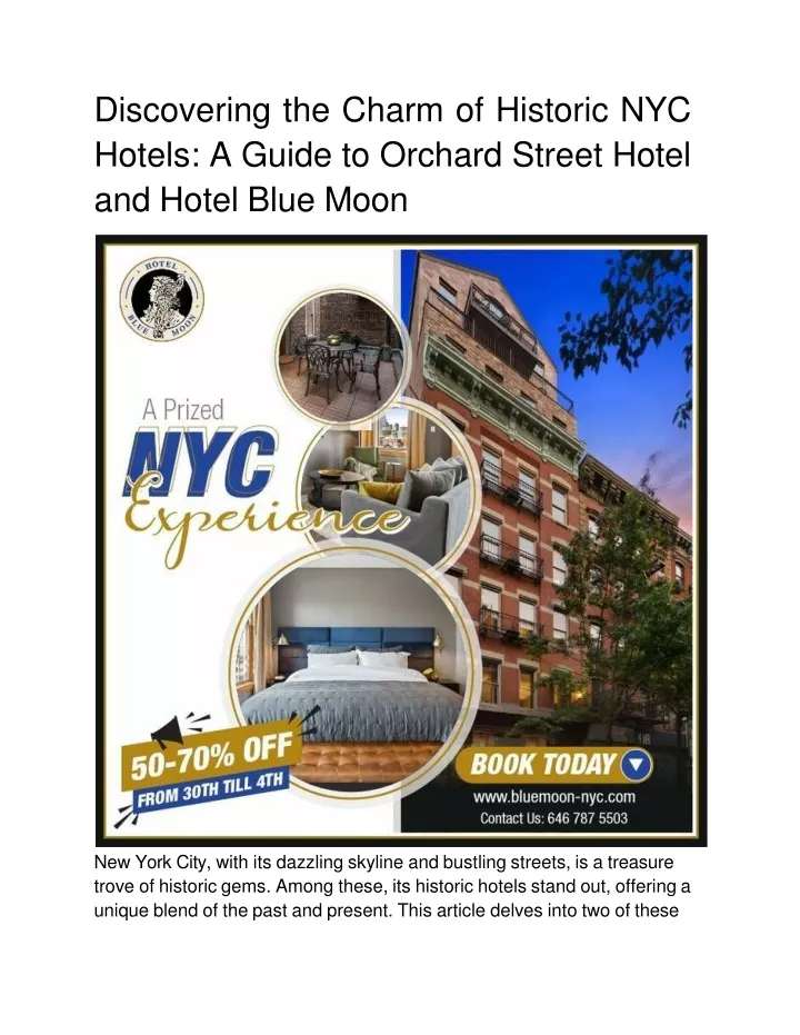 discovering the charm of historic nyc hotels a guide to orchard street hotel and hotel blue moon