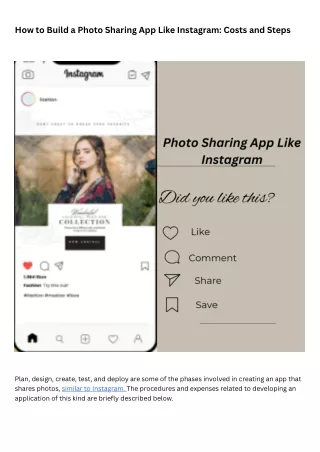 how to build a photo sharing app like instagram