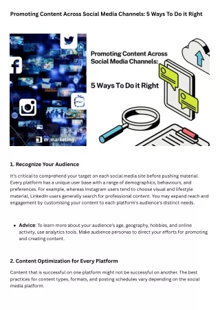 promoting content across social media channels
