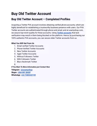 Never Lose You Buy Old Twitter Account  Again