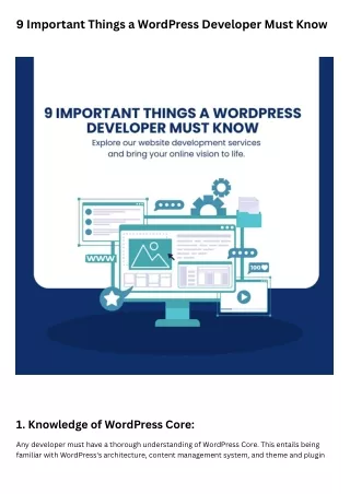 9 important things a wordpress developer must know