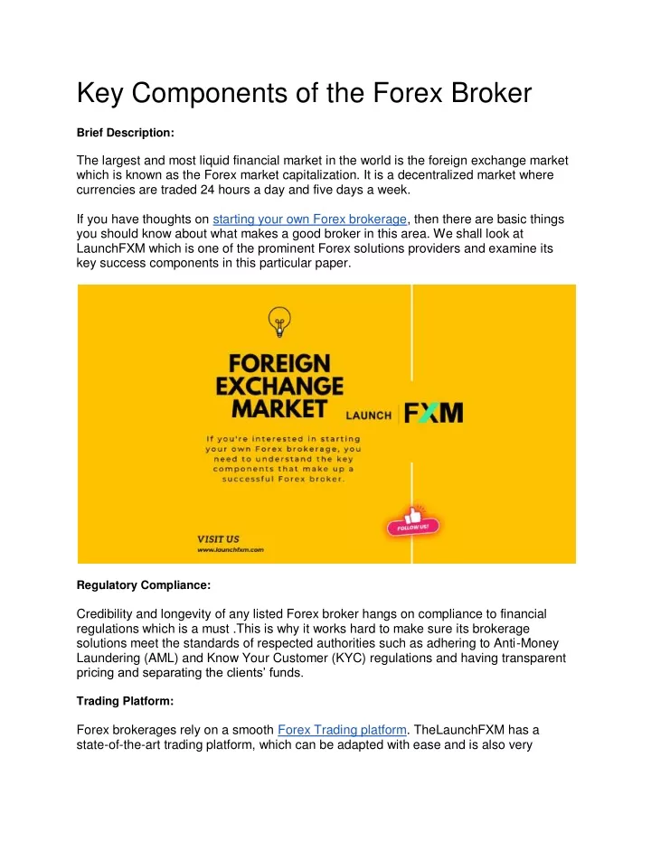 key components of the forex broker brief