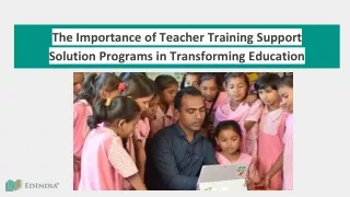 The Importance of Teacher Training Support