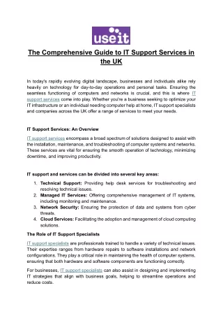 the comprehensive guide to it support services