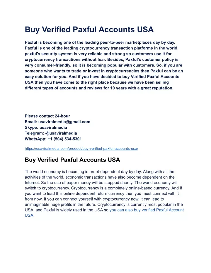 buy verified paxful accounts usa