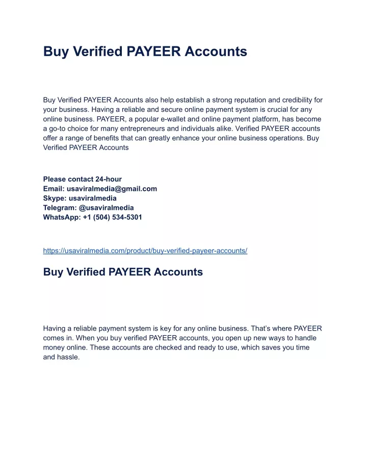 buy verified payeer accounts