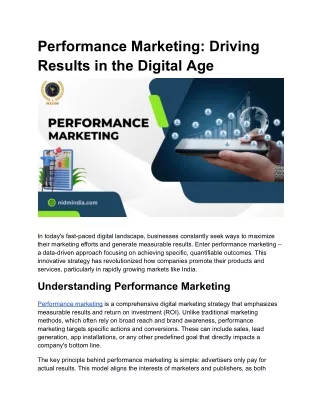 performance marketing driving results