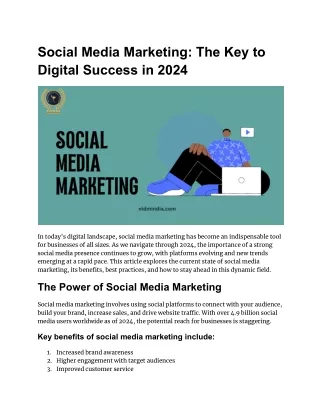 Social Media Marketing: The Key to Digital Success in 2024