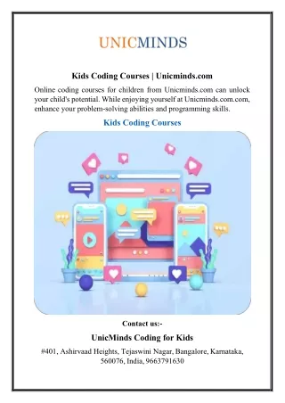 Kids Coding Courses  Unicminds