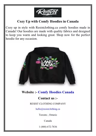 Cozy Up with Comfy Hoodies in Canada