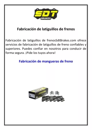 Fabricación de latiguillos de frenos