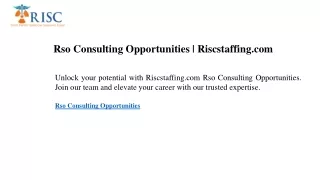 rso consulting opportunities riscstaffing com