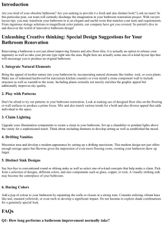 Releasing Ingenuity: Special Concept Ideas for Your Bathroom Redesign