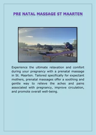 PRE NATAL MASSAGE ST MAARTEN