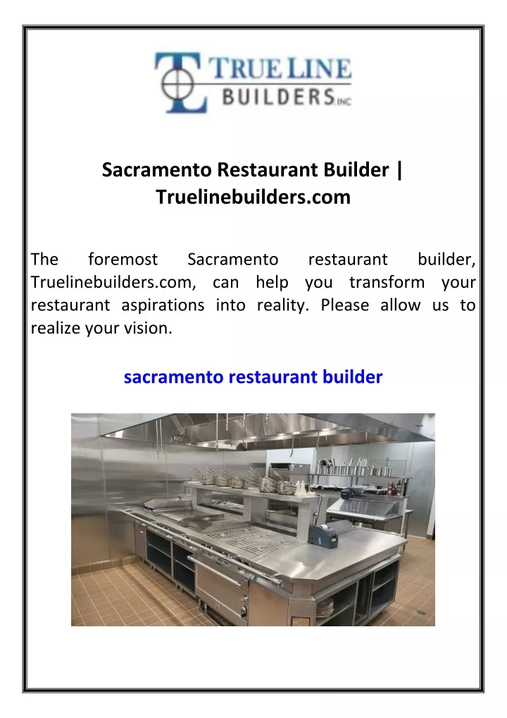 sacramento restaurant builder truelinebuilders com