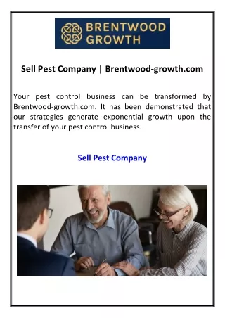 Sell Pest Company Brentwood-growth.com