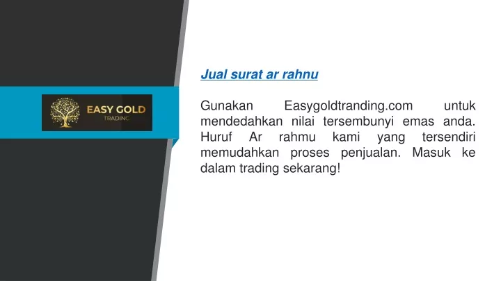 jual surat ar rahnu gunakan easygoldtranding