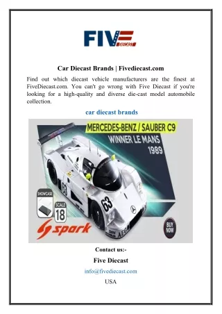 Car Diecast Brands  Fivediecast