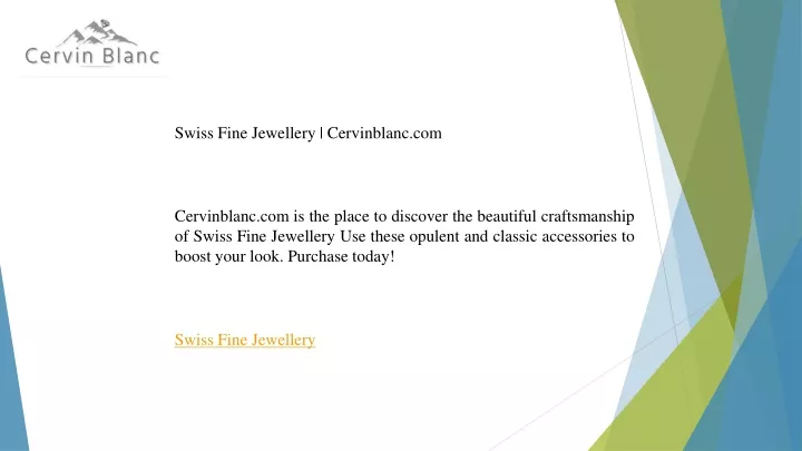 swiss fine jewellery cervinblanc com