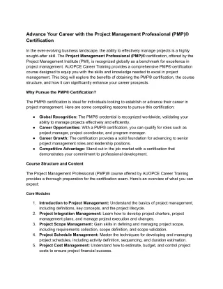 advance your career with the project management