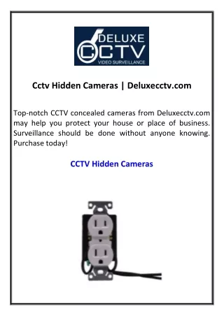 Cctv Hidden Cameras  Deluxecctv.com