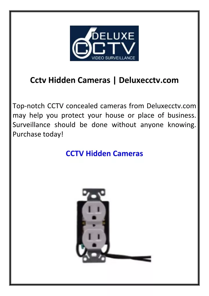 cctv hidden cameras deluxecctv com