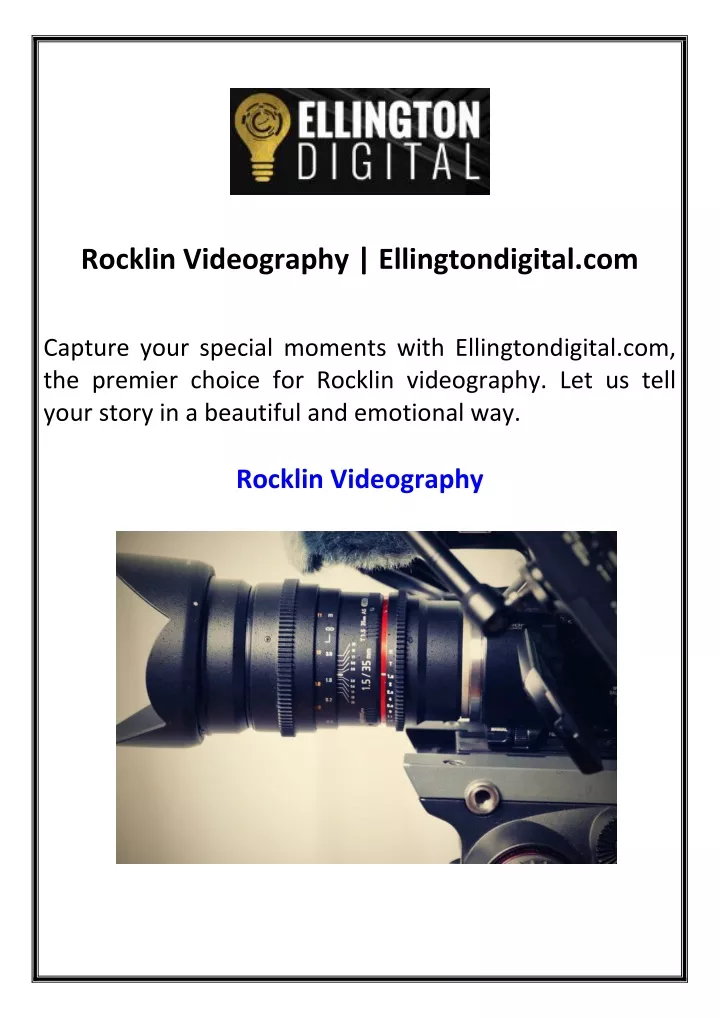 rocklin videography ellingtondigital com