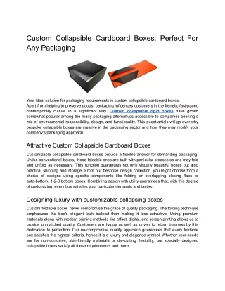 custom collapsible cardboard boxes perfect