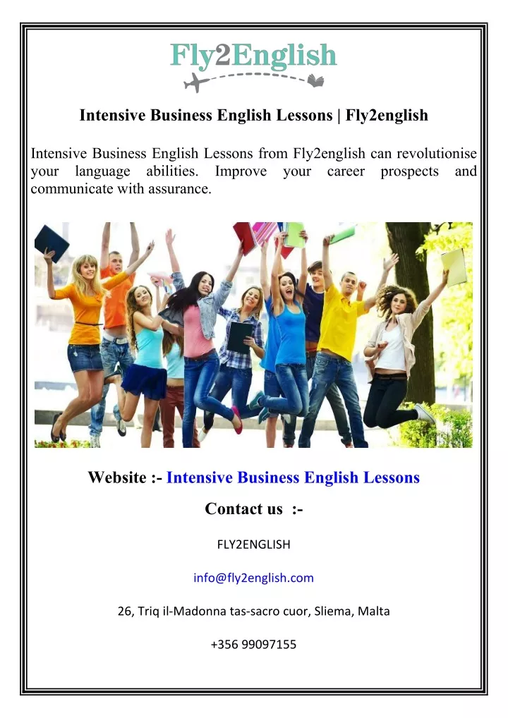 intensive business english lessons fly2english