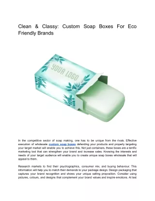 clean classy custom soap boxes for eco friendly