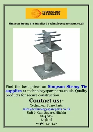 Simpson Strong Tie Supplies  Technologyspareparts.co.uk
