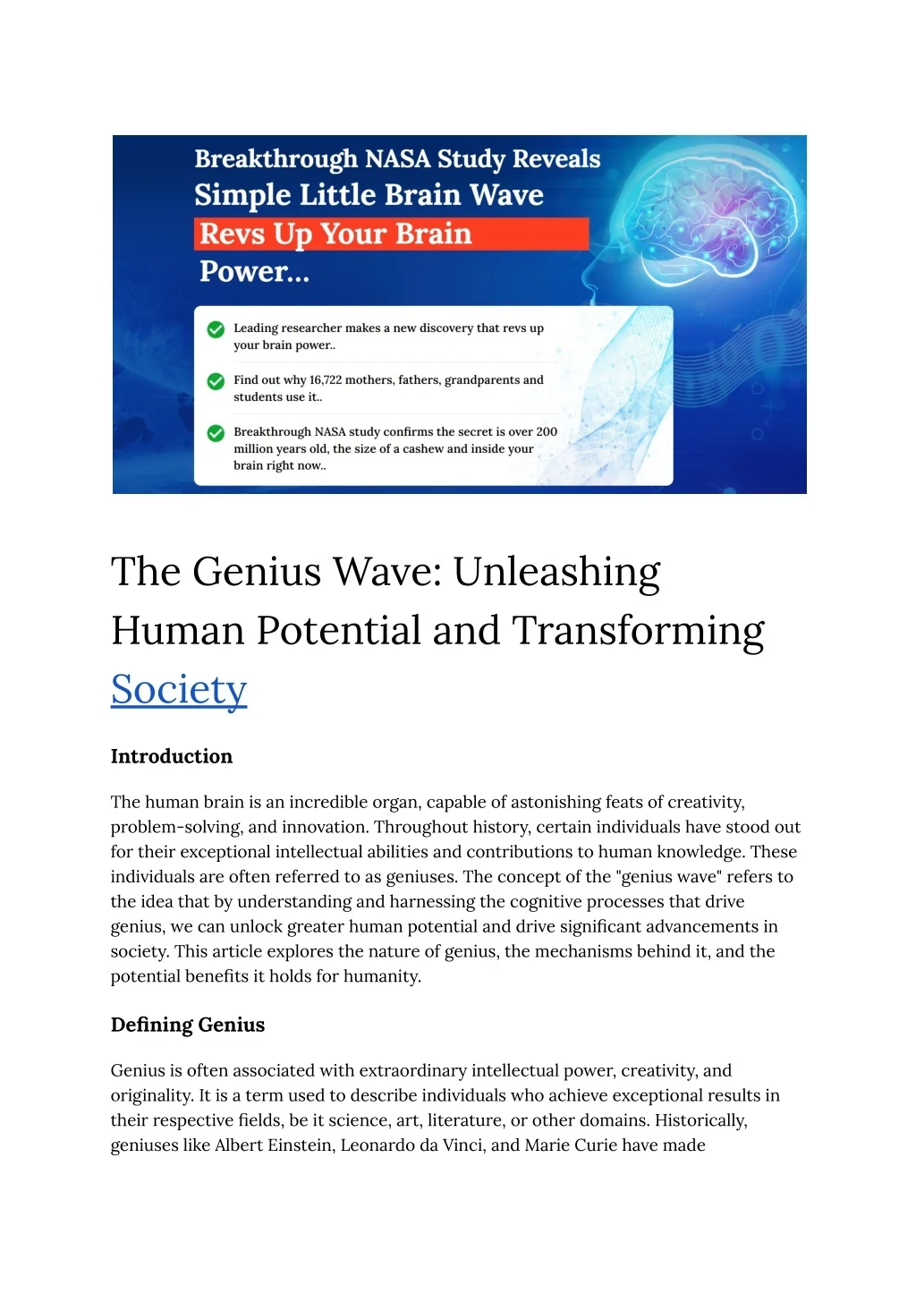 PPT - The Genius Wave_ Unleashing Human Potential and Transforming ...