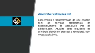 desenvolver aplicações web  Edibbee.com