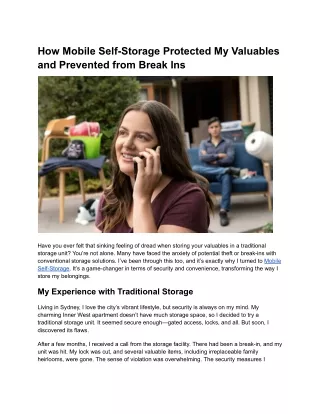 how mobile self storage protected my valuables