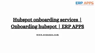Hubspot onboarding services  Onboarding hubspot  ERP APPS