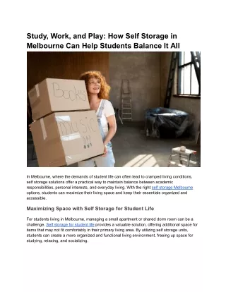 study work and play how self storage in melbourne