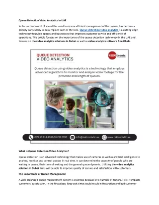 queue detection video analytics in uae