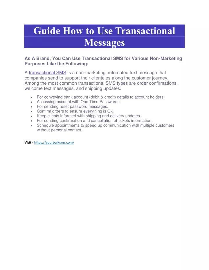 guide how to use transactional messages