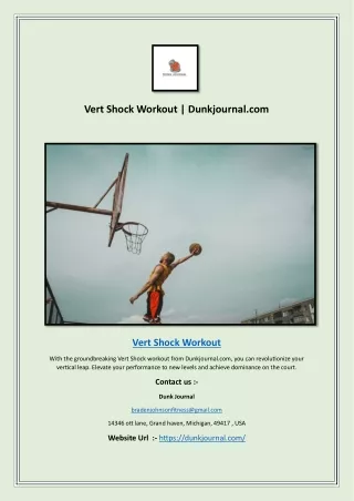 Vert Shock Workout | Dunkjournal.com