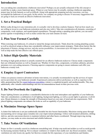 10 Crucial Tips for a Successful Bathroom Redesign