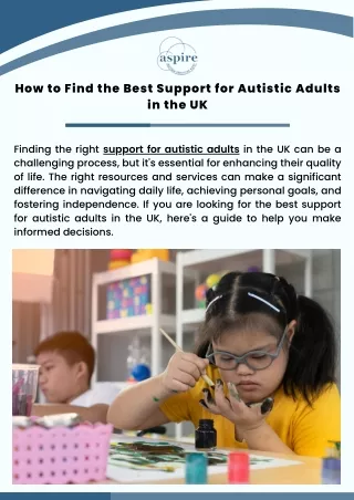 How to Find the Best Support for Autistic Adults in the UK