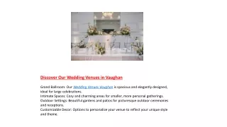 Your Premier Banquet Hall Destination in Vaughan, Woodbridge, and Thornhill